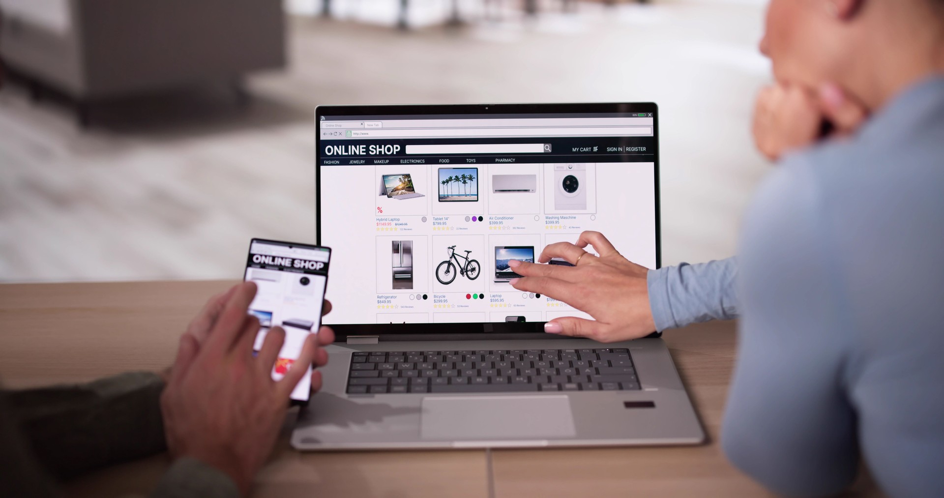 Couple Shopping Electronics Online